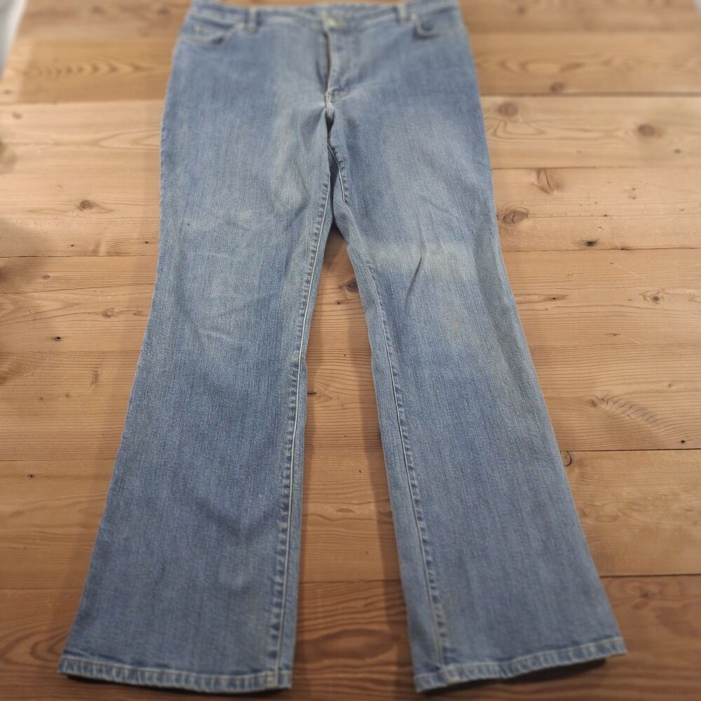 Lands End Jeans 14 Tall Womens Blue Interesting Fade